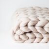 Pletená merino deka – béžová